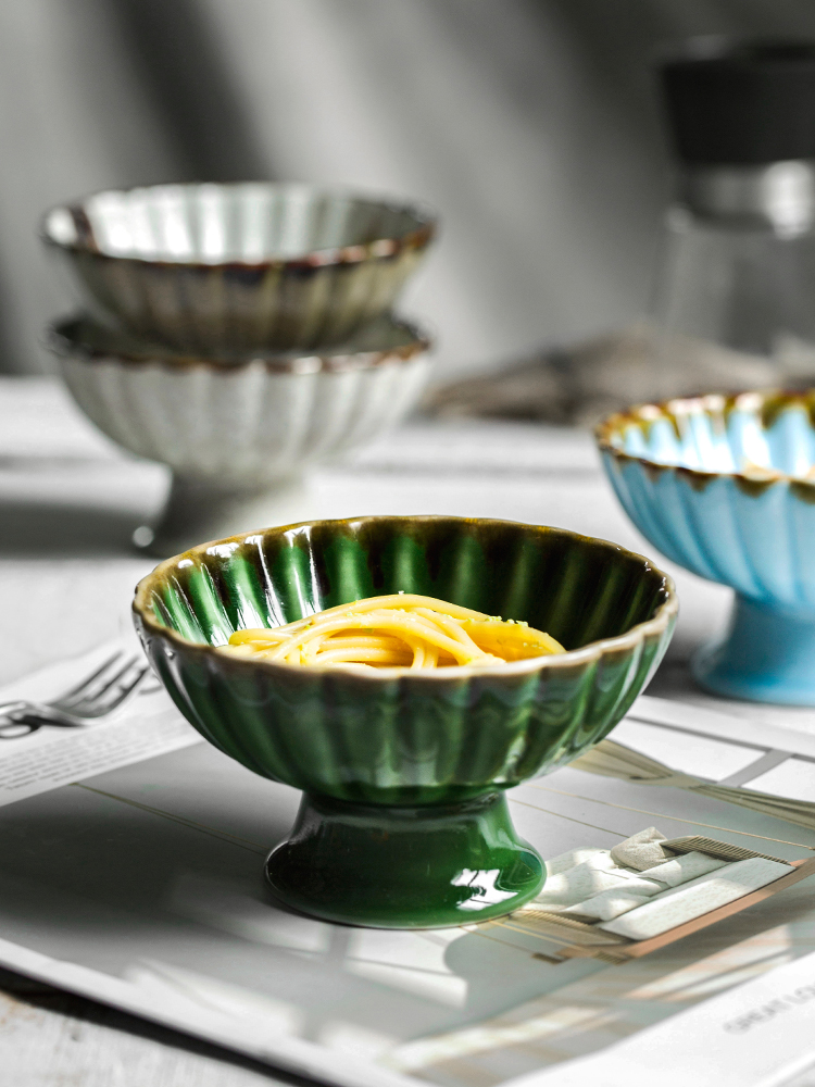 Creative ceramic bowl of European palace Chinese style restoring ancient ways is tall bowl dessert plate pastry dishes tea table decoration furnishing articles