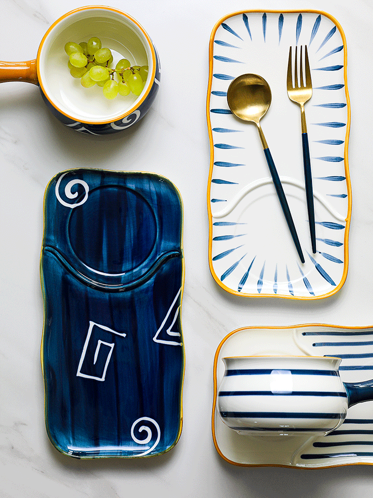 Boss the month aizen Japanese - style breakfast tray was suit household web celebrity good - & ceramic tableware one times plate