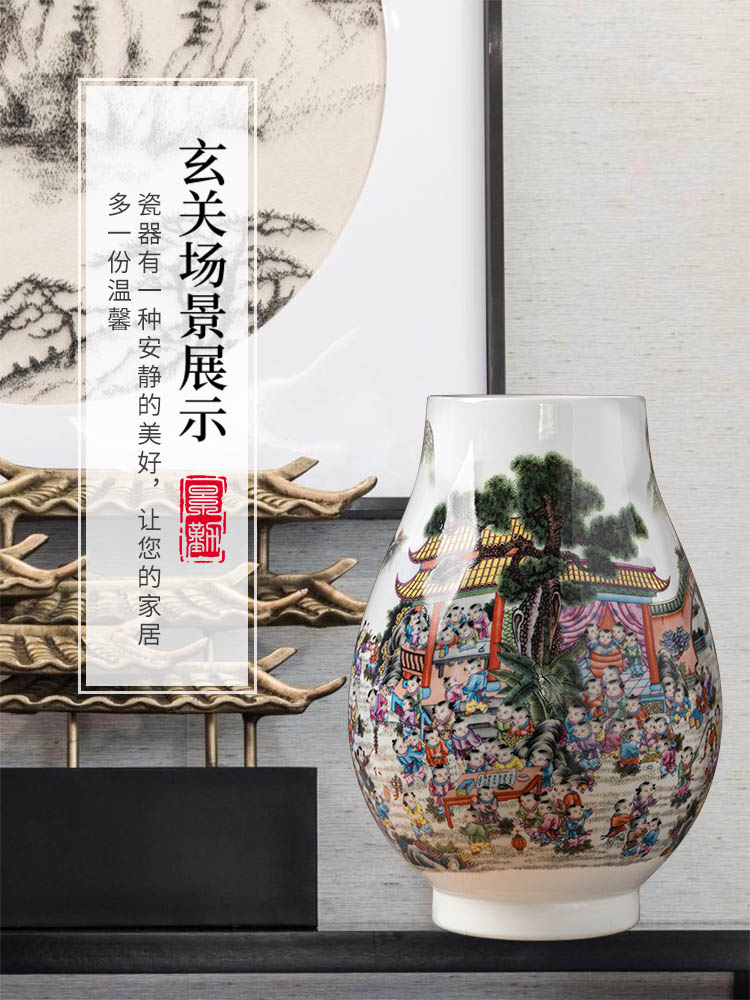 The New Chinese jingdezhen ceramics furnishing articles peony vases flower arranging rich ancient frame porch zen retro sitting room adornment