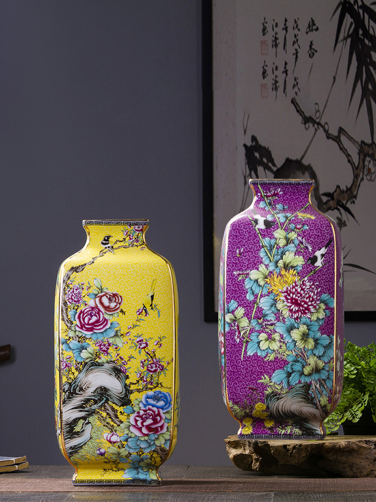 Colored enamel vase 476 jingdezhen copy antique Chinese style restoring ancient ways classical home sitting room ceramic vases, furnishing articles