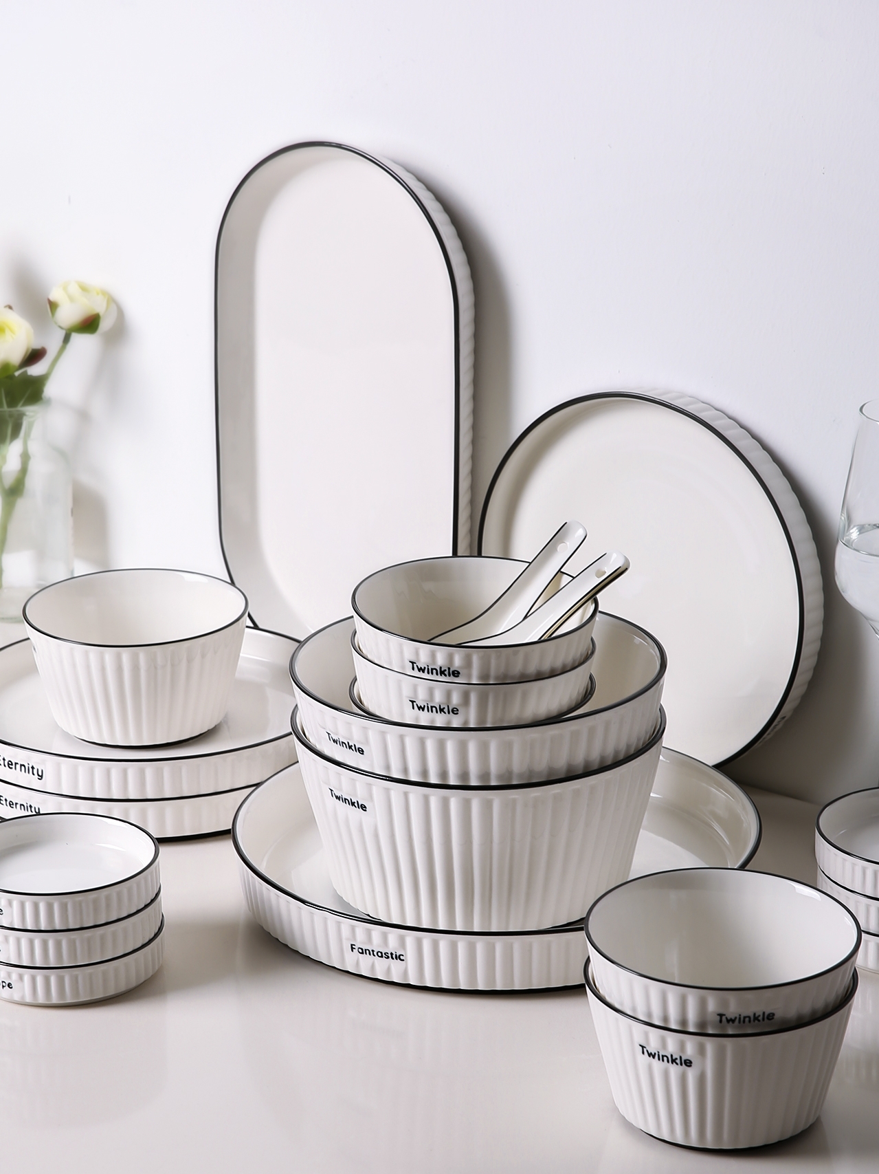 The Nordic idea ceramic dish dish dish home web celebrity ins dishes suit combination fish dish move tableware
