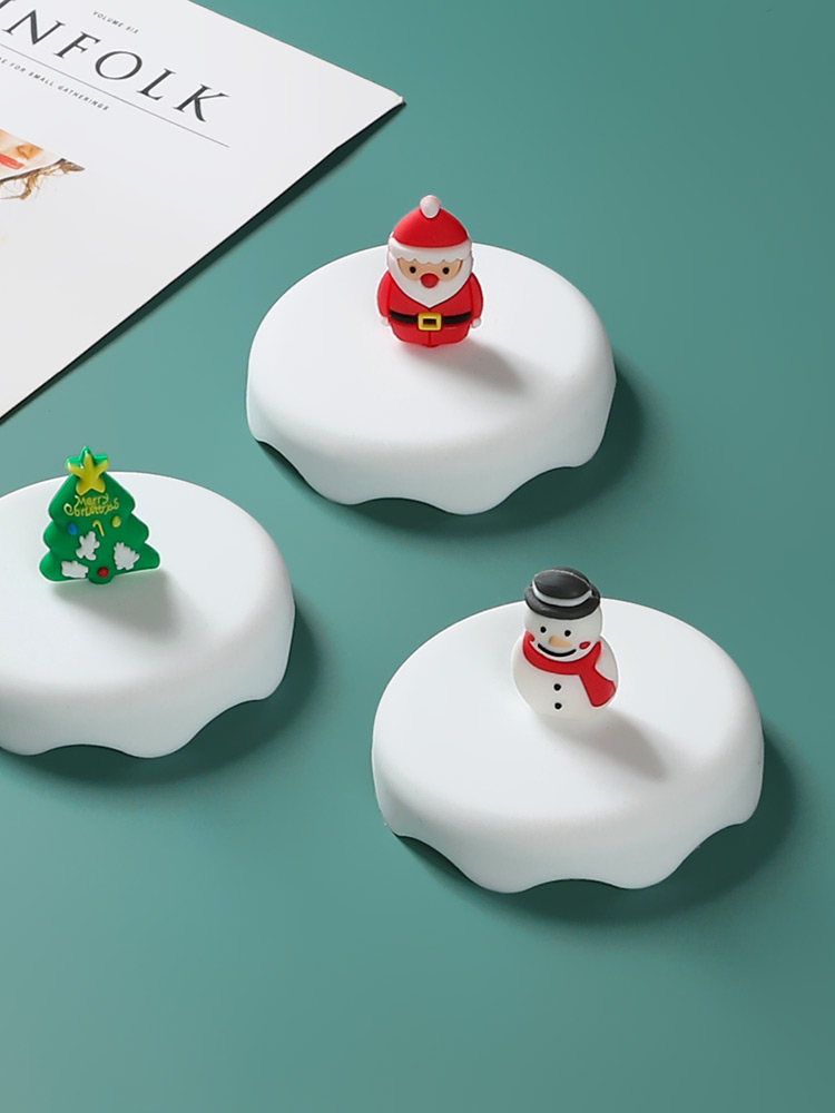 Christmas silicone lid general circular mark cup lid ceramic cups accessories, anti - dust glass cup