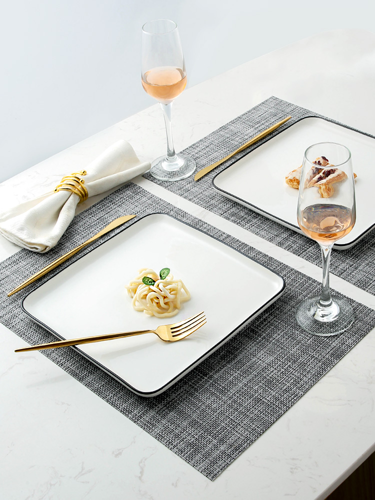 The Nordic steak knife and fork dish combination suit creative ceramic tableware household web celebrity food dish tray is western food dish