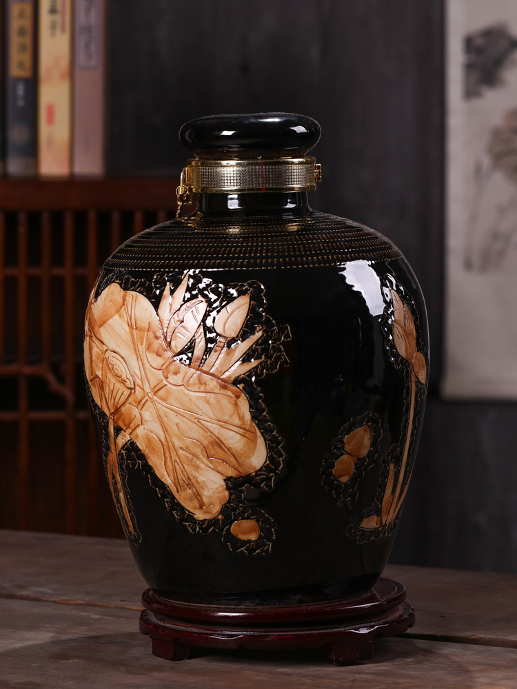 Home wine jar sealed bottle in bulk jars of jingdezhen deposit jugs 10 jins 20 jins 30 jins hoard it empty