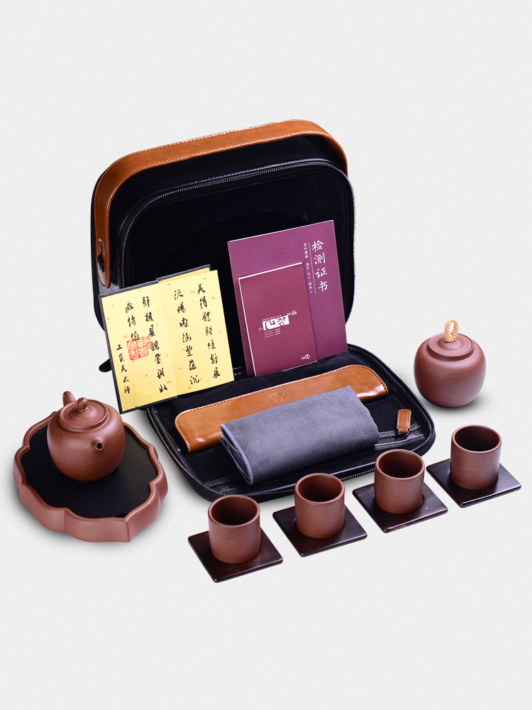 Macro new gifts in yixing it suit the whole set of kung fu tea teapot teacup travel tea set