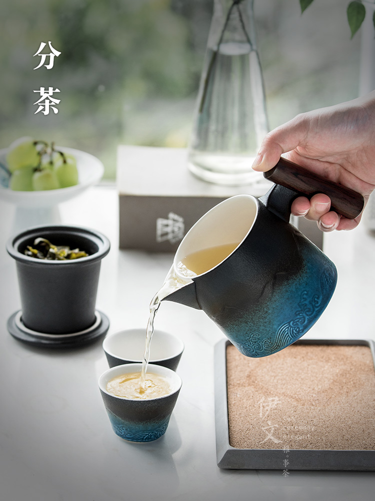 Even travel ceramic tea set kit portable small crack cup set is suing teapot a pot of two cups of kung fu