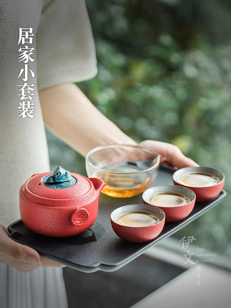 Even travel ceramic tea set crack simple tea cup is suing kung fu tea set office gift boxes