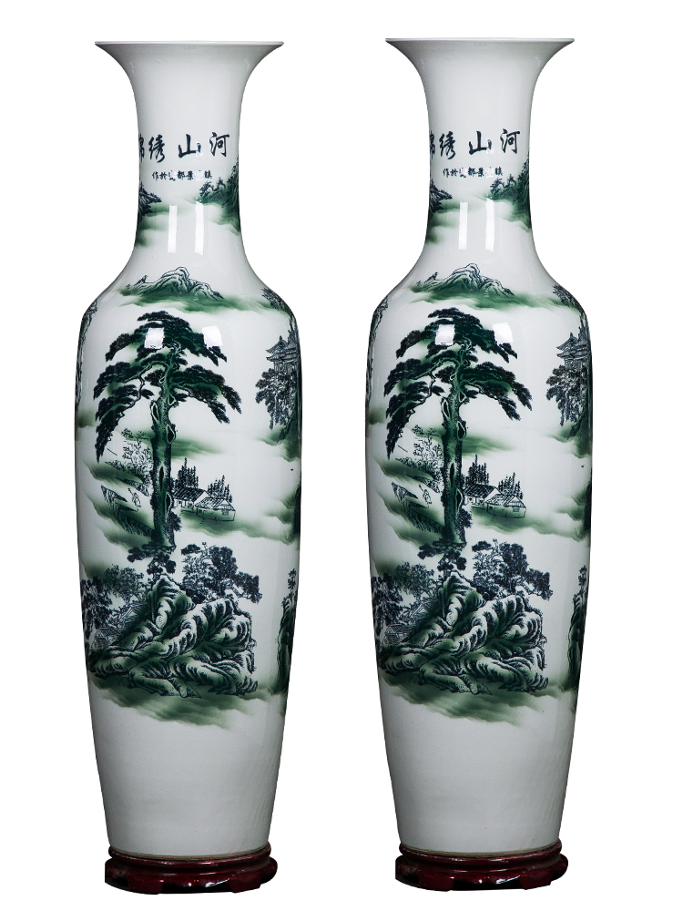 Jingdezhen ceramics of large blue and white porcelain vase furnishing articles to heavy sitting room adornment large hotel opening gifts