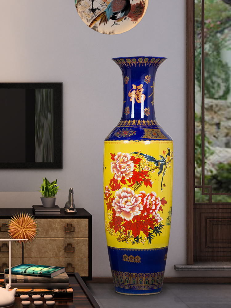Jingdezhen ceramic flower adornment of I sitting room of large vase furnishing articles large hotel opening new gift