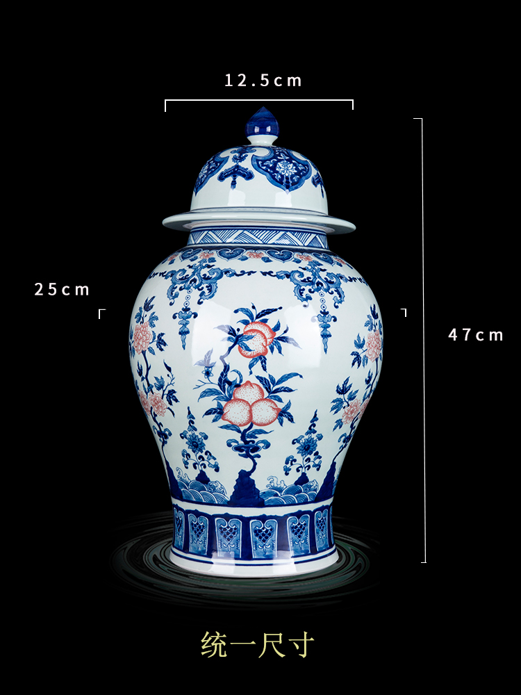Jingdezhen ceramic general classical fashion tank large vase landed China blue and white porcelain home decoration