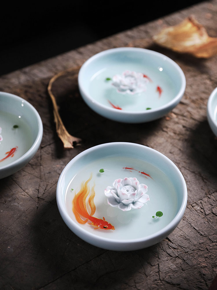 Resin three - dimensional put incense for household brocade carp lotus tea pastille inserted sandalwood a zen - like incense, creative decoration