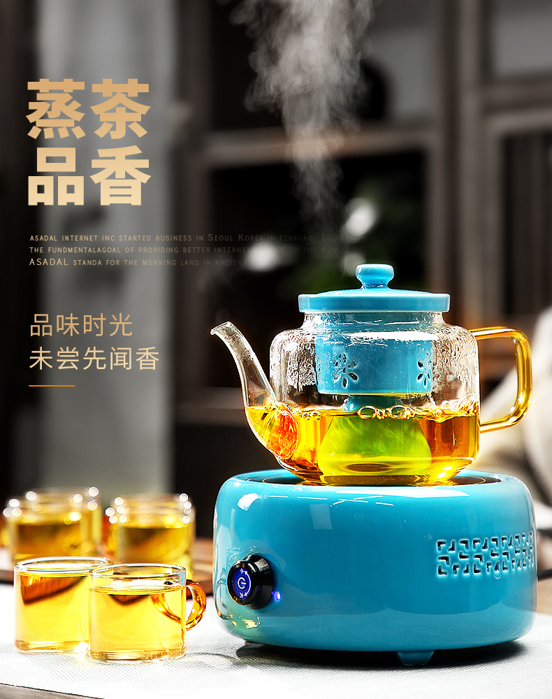 Tang Feng steam pot of boiled tea glass electricity TaoLu suit household electric teapot tea stove'm heat transparent puer tea