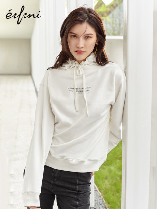 何穗同款伊芙丽2018秋新款慵懒风字母宽松纯