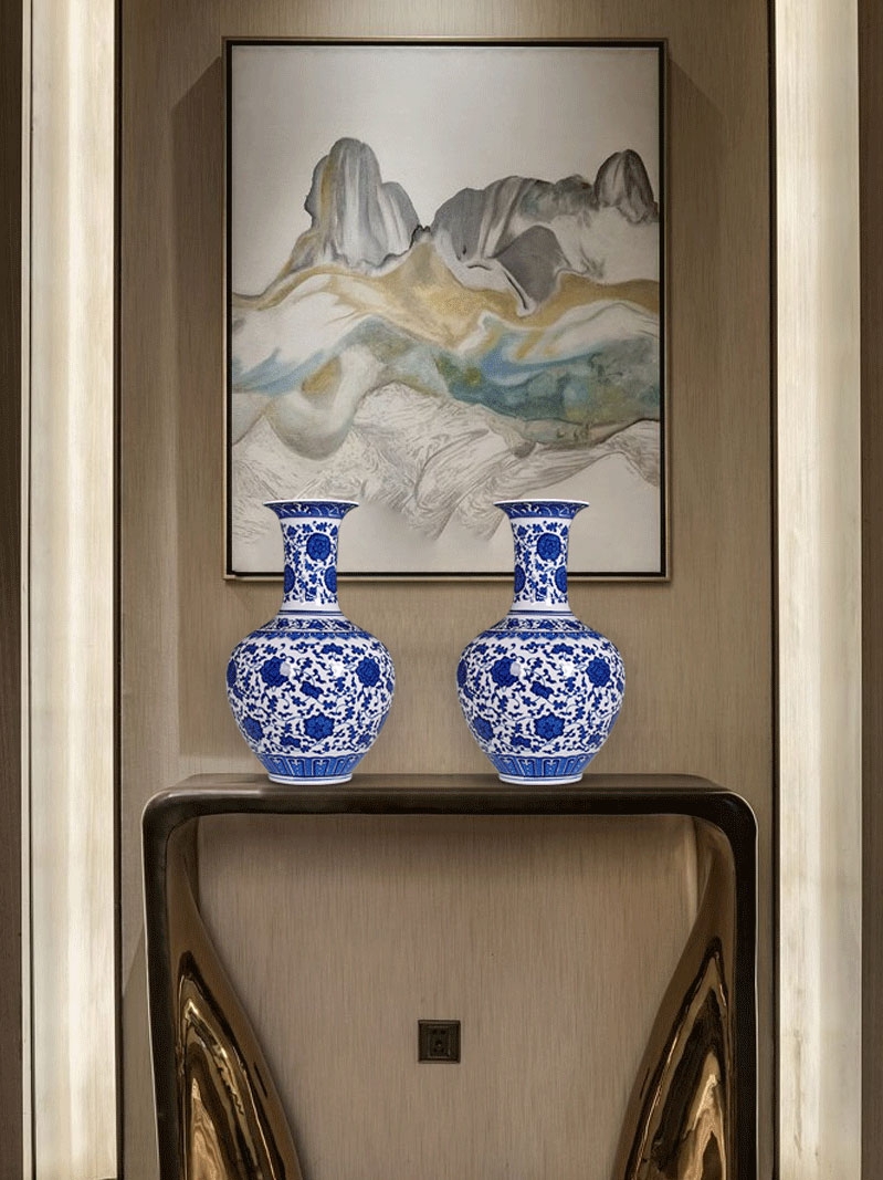 Jingdezhen ceramic vase furnishing articles living room flower arranging modern blue and white porcelain vase household adornment furnishing articles