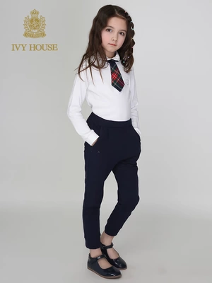 IVY HOME Ivy Kids Children Trẻ em mùa thu và mùa đông dài tay áo thun nửa đầu - Áo thun các mẫu áo thun đẹp cho bé Áo thun