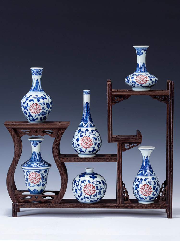 Hand - made of blue and white porcelain of jingdezhen ceramics mini floret bottle of water to raise creative flower arranging, restore ancient ways small adorn article furnishing articles