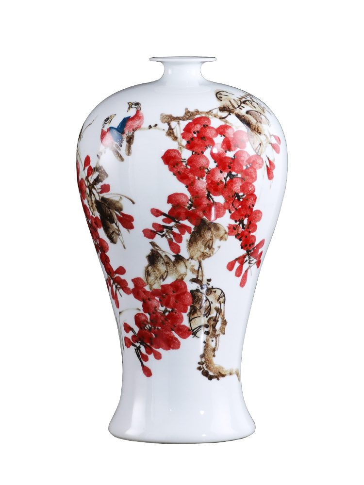Jingdezhen ceramics vase hand - made sabingga sukdun dergici jimbi name plum bottle of flower arranging new Chinese I sitting room decoration