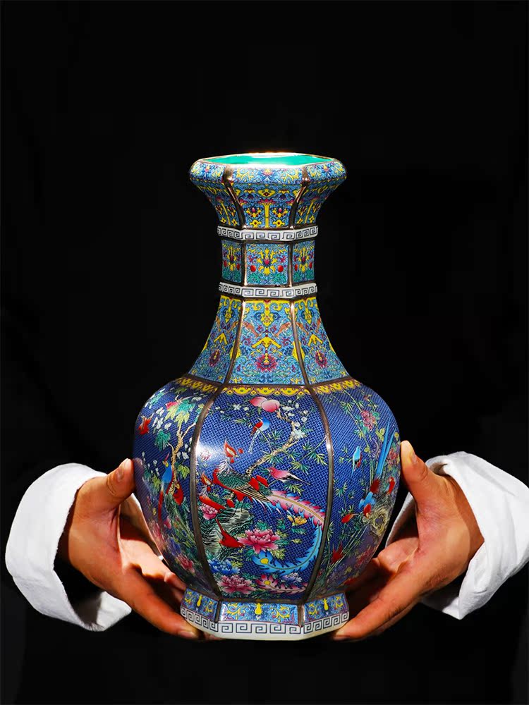 Porcelain of jingdezhen ceramics vase furnishing articles imitation qianlong antique Chinese style classical wine sitting room adornment ornament