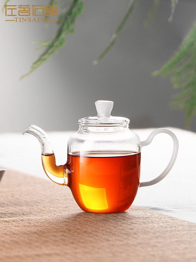 ZuoMing little teapot single glass trumpet right device mini kung fu tea set belt filter heat transparent teapot