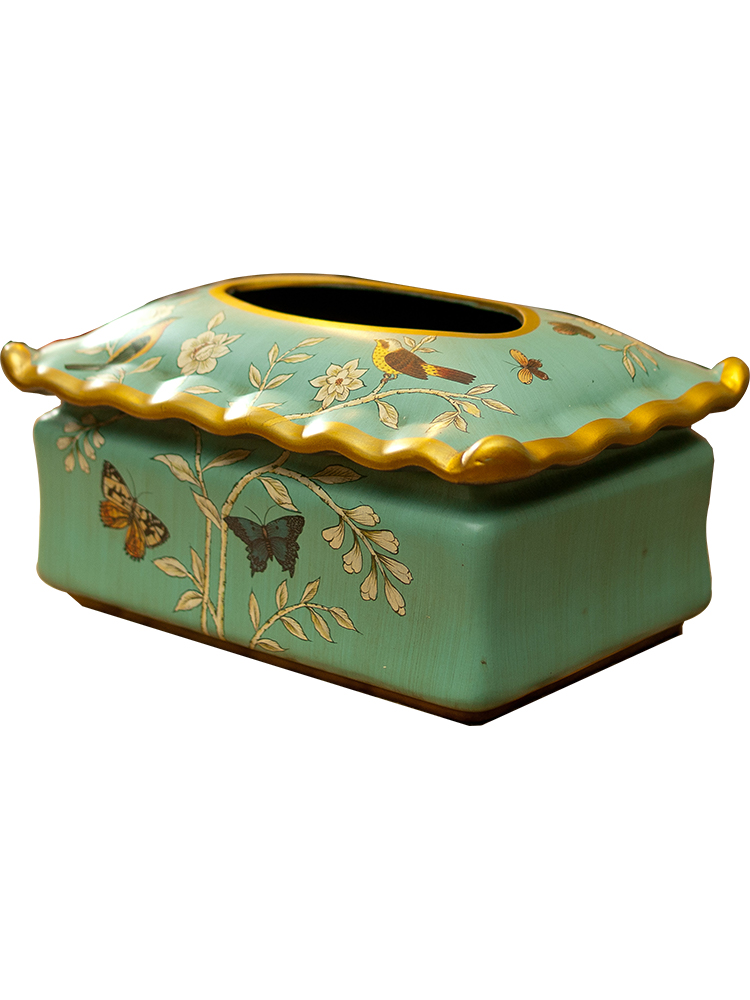 American country tissue box European rural smoke box sitting room tea table soft outfit ceramic household adornment restoring ancient ways furnishing articles