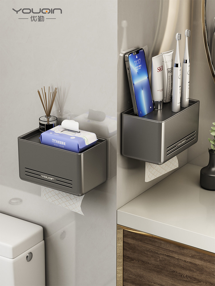 Youqin Phòng Tắm Hộp Giấy Vệ Sinh Đục Lỗ Treo Tường Nhà Vệ Sinh Chống Thấm Nước Cuộn Giấy Đựng Giấy Vệ Sinh Hộp Giấy Có Giá Để Đồ hộp đựng giấy ăn cao cấp