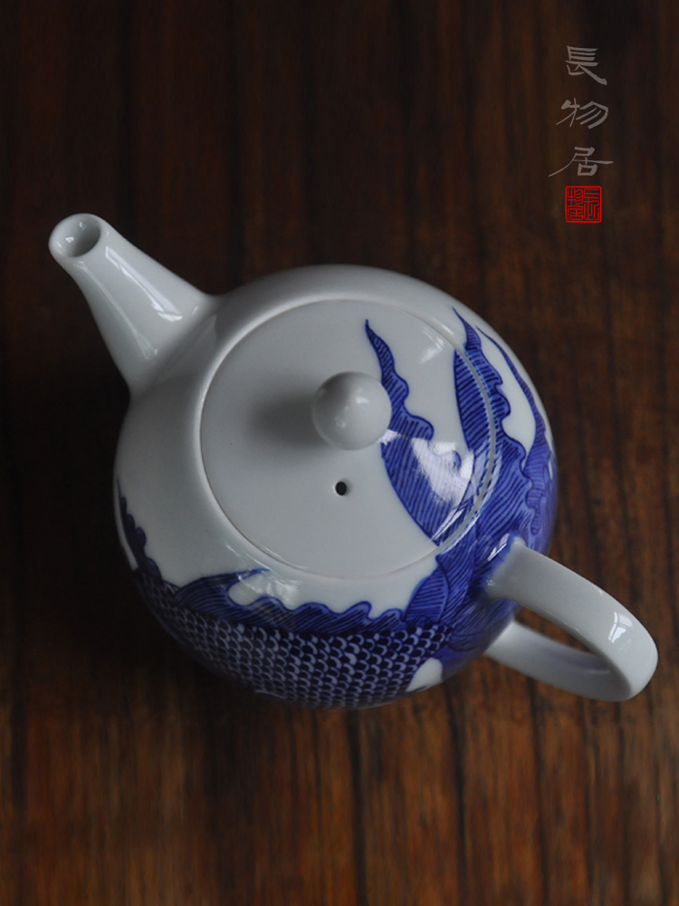 Offered home - cooked at flavour hand - made of gold, blue and white goldfish jingdezhen ceramic teapot tea filter teapot