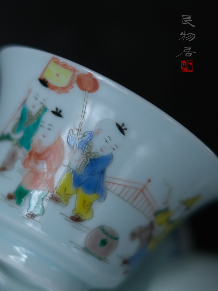 Offered home - cooked at flavour colorful baby play only three tureen jingdezhen ceramics by hand a single tea bowl kung fu tea set