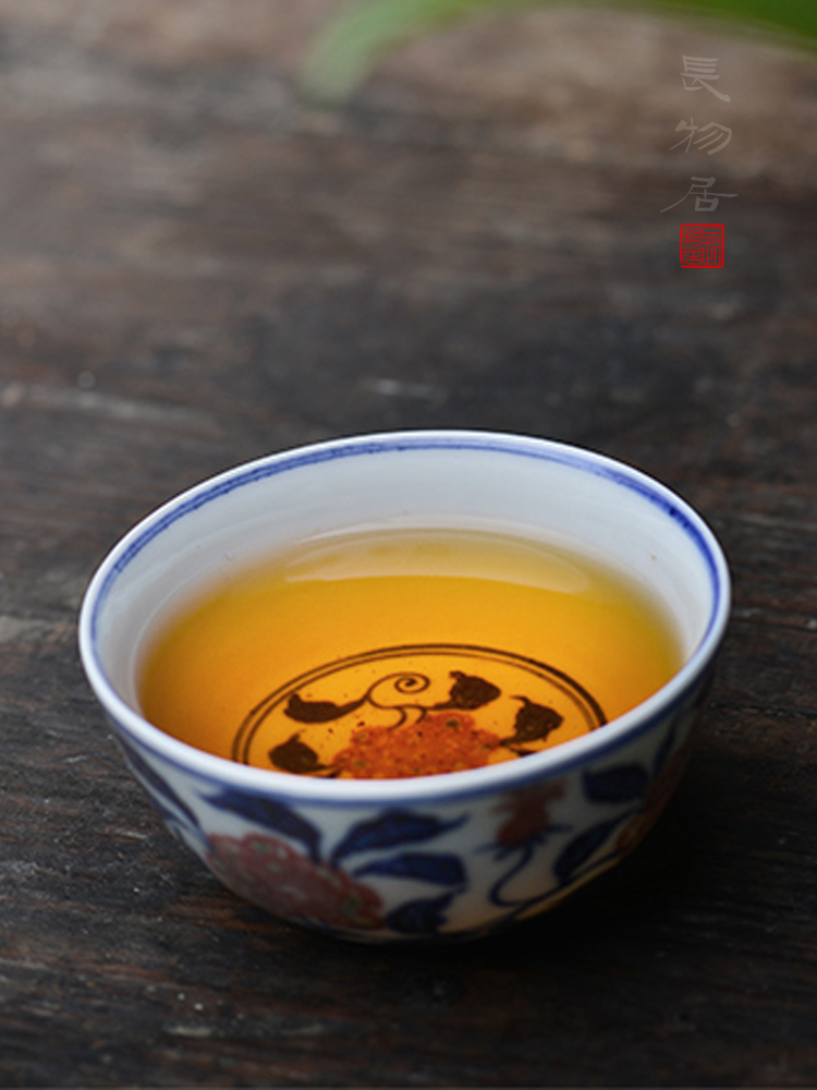 Offered home - cooked in hand - made porcelain youligong lie fa cup cylinder cup perfectly playable cup of jingdezhen ceramic tea cup lamp cup master