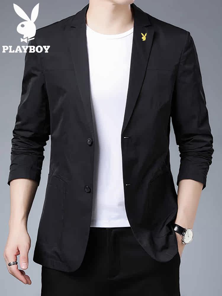 Playboy костюм свободный прямо не требует глажения случайный простой запад осень костюм в год отец куртки мужчина