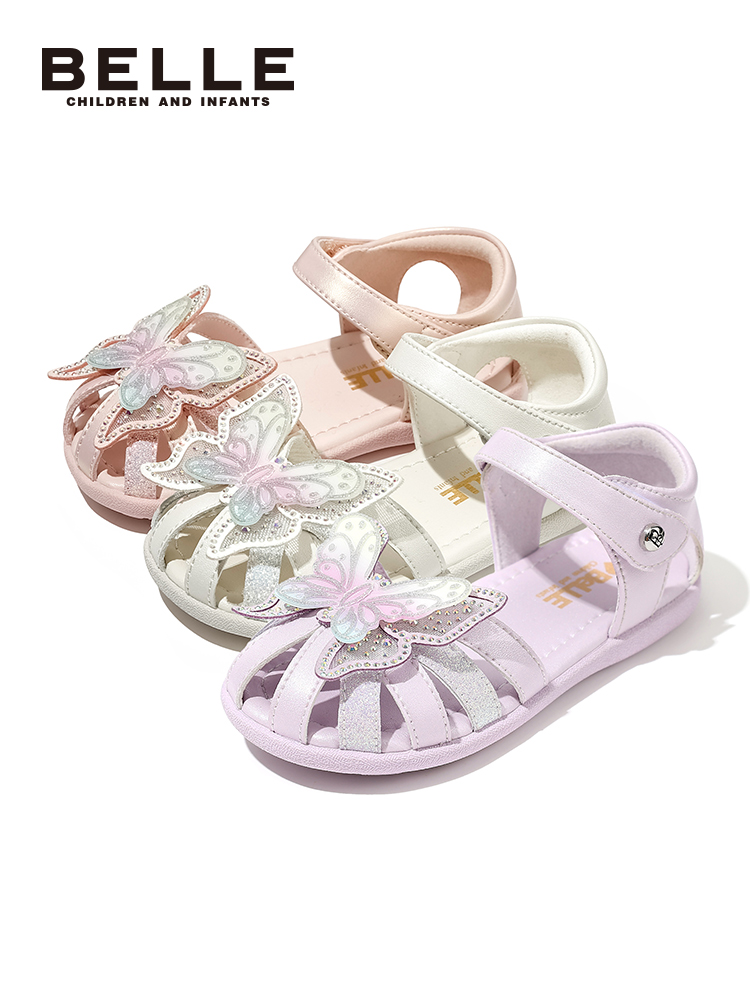 百丽 2022年春季款 女童蝴蝶公主鞋包头凉鞋 天猫优惠券折后￥129包邮（￥249-120）23~31码3色可选