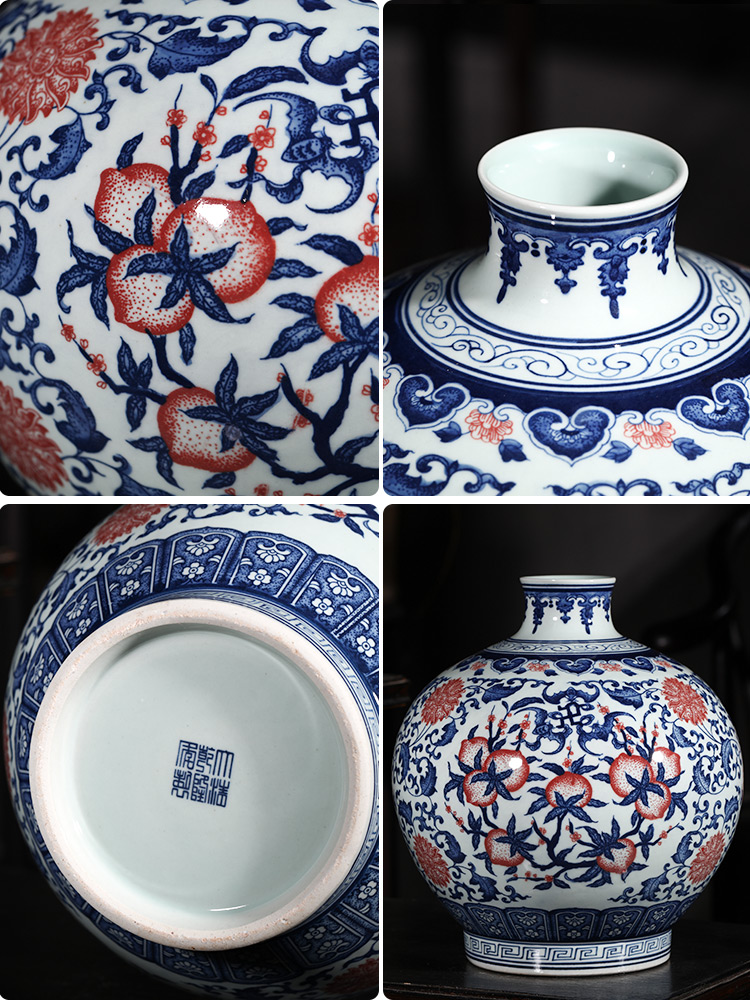 Jingdezhen ceramics hand - made live figure blue and white porcelain vases, new Chinese style household, sitting room porch decorations furnishing articles