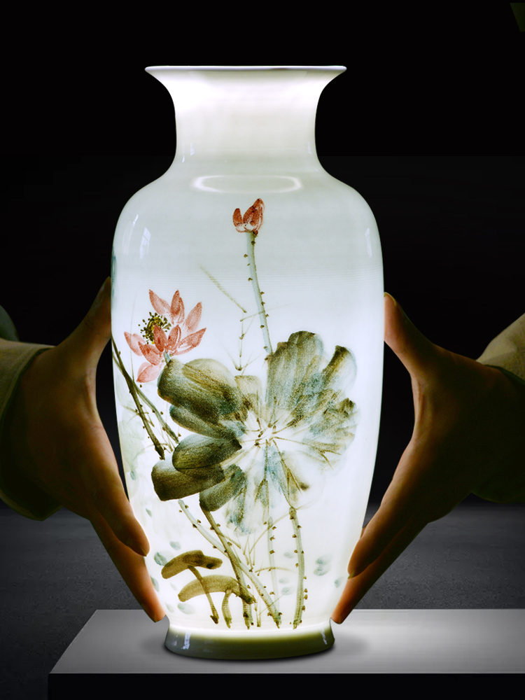 Jingdezhen hand painting ceramic vases, flower arrangement sitting room place new TV ark, rich ancient frame of Chinese style household ornaments