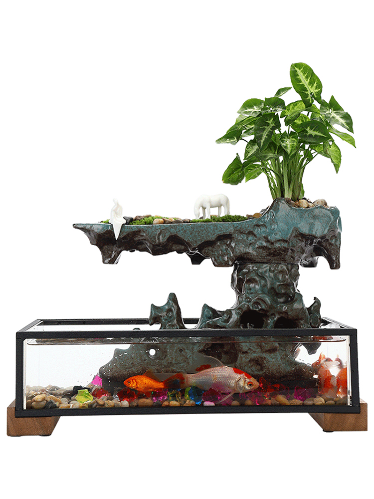 M some ceramic porcelain glass fish tank water home sitting room office desktop home furnishing articles opening gifts gifts