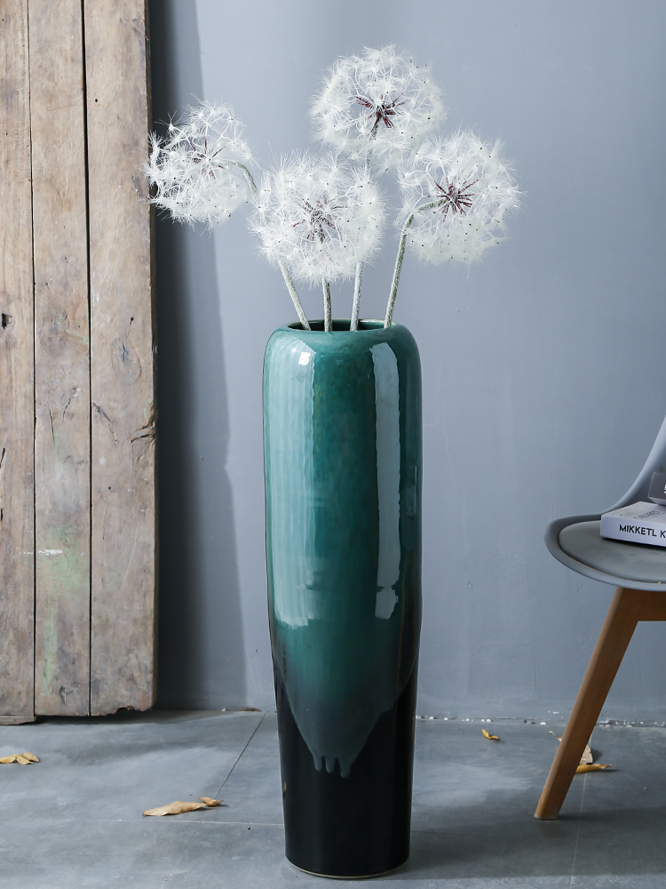 Jingdezhen ceramic flower arrangement of large vases, living room furnishing articles of Chinese style porch lattice Windows decorations
