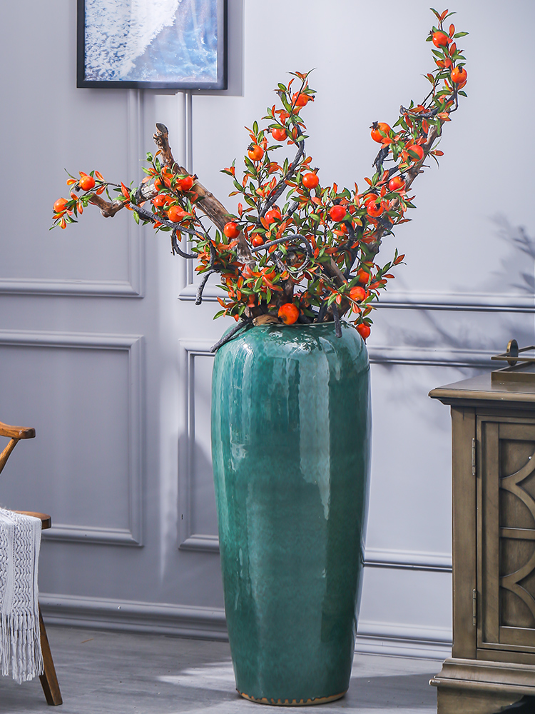 Contracted and I European ceramics of large vase flowerpot variable glaze dried flowers flower arrangement sitting room adornment ornament
