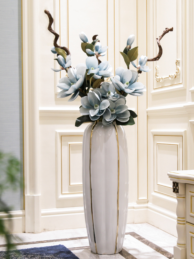 Light key-2 luxury furnishing articles vase flower arranging ceramic sitting room floor bedroom TV ark, Nordic contracted wind flowers, home decoration
