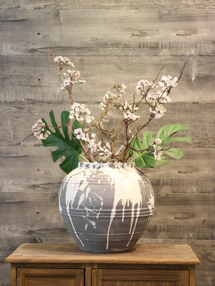 Jingdezhen checking retro mesa vase teahouse adornment between example simulation flower, dried flower flower ceramic big furnishing articles