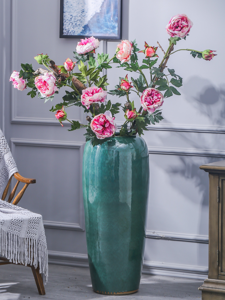 Contracted and I European ceramics of large vase flowerpot variable glaze dried flowers flower arrangement sitting room adornment ornament