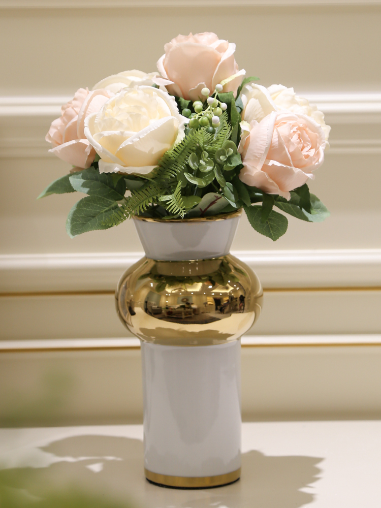 Nordic light key-2 luxury Roman column ceramic vase hydroponic furnishing articles home living room table example room soft adornment ornament