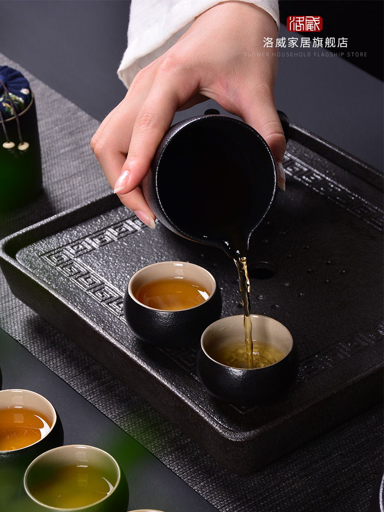 Coarse touch the floor clearance 】 【 jingdezhen ceramic tea set suit household contracted 6 cups of a complete set of the teapot tea tray