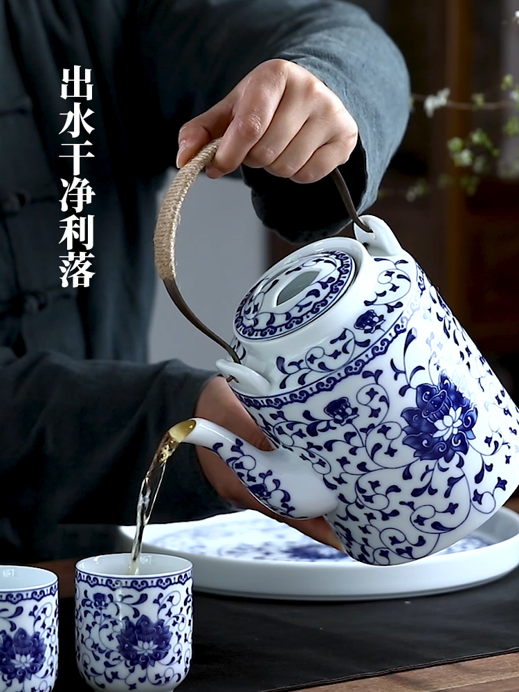 High temperature resistant ceramic pot cold with large capacity water kettle cup cup household glass cup suit with cool water