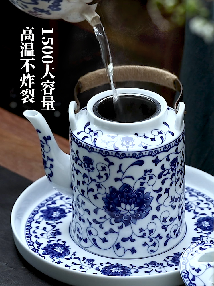 High temperature resistant ceramic pot cold with large capacity water kettle cup cup household glass cup suit with cool water
