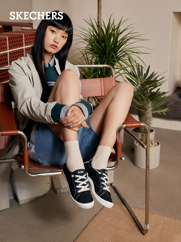 Skechers 斯凯奇 BOB'S系列 女式两穿帆布鞋小白鞋 31963 双重优惠折后￥219包邮 3色可选