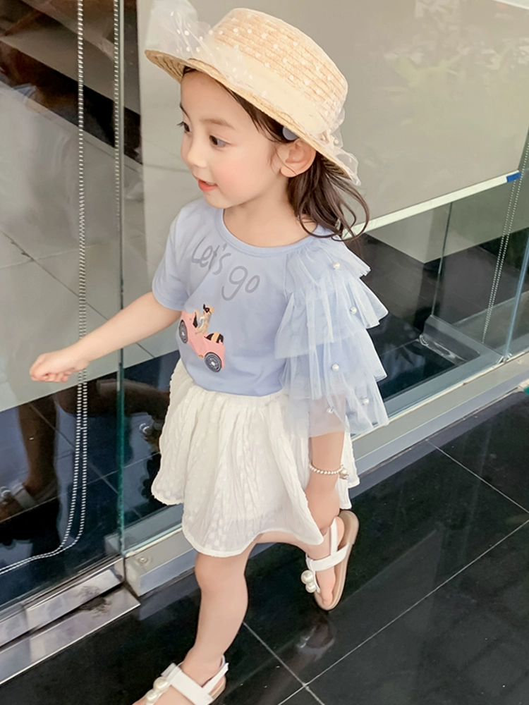 Áo thun bé gái ngắn tay 2019 quần áo trẻ em mùa hè trẻ em sơ mi giản dị thủy triều cậu bé lớn hoạt hình Hàn Quốc nhân ái - Áo thun áo ba lỗ bé gái  Áo thun
