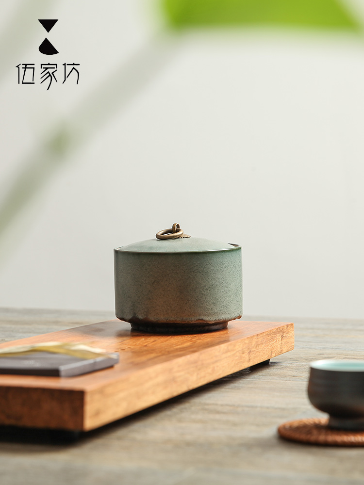 The Wu family fang caddy fixings ceramic large wake receives box of pu 'er tea cake tins storage POTS of tea set
