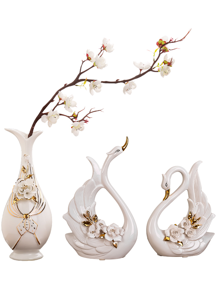 Wedding present practical household adornment European - style craft porcelain swan sitting room place, creative gifts Wedding gifts