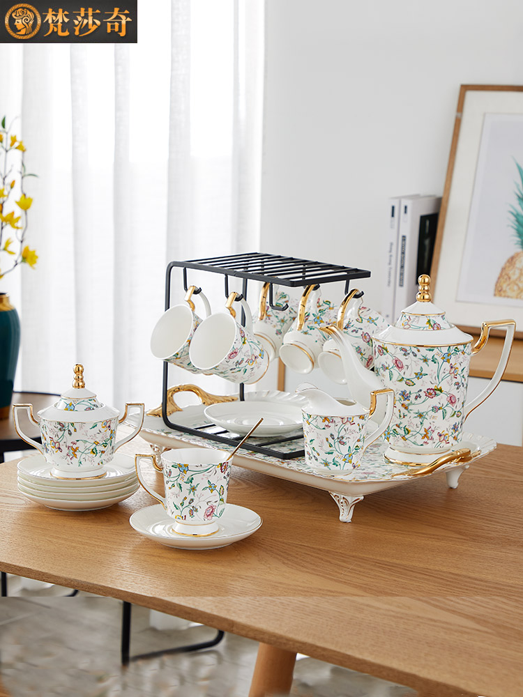 Coffee cup small European - style key-2 luxury ceramic suit household table English afternoon tea cup ins delicate contracted