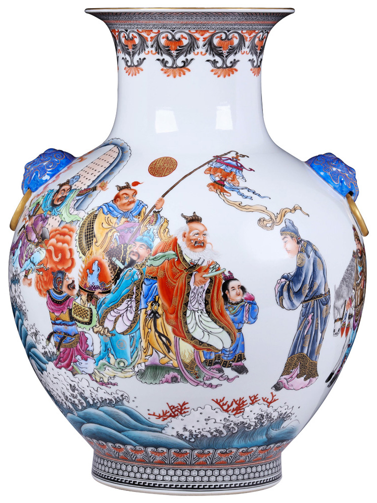 Jingdezhen ceramics vase imitation the qing qianlong enamel paint life of binaural statute of Chinese style household furnishing articles offered the dragon king