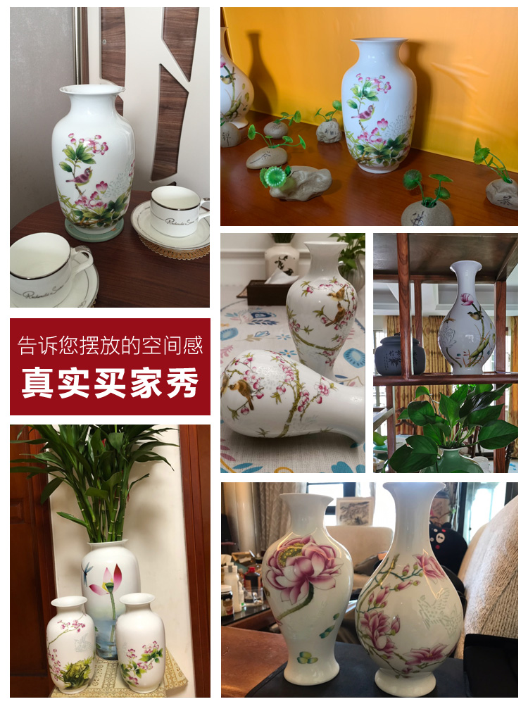 Jingdezhen ceramics thin body porcelain vase flower arranging small Chinese style living room desktop furnishing articles of handicraft ornament
