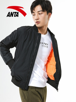 Áo khoác chống gió nam Anta 2019 mùa xuân mới trang web chính thức chính hãng đứng cổ áo chống gió áo khoác thể thao cotton quần áo nam - Quần áo độn bông thể thao áo phao nam giá rẻ Quần áo độn bông thể thao